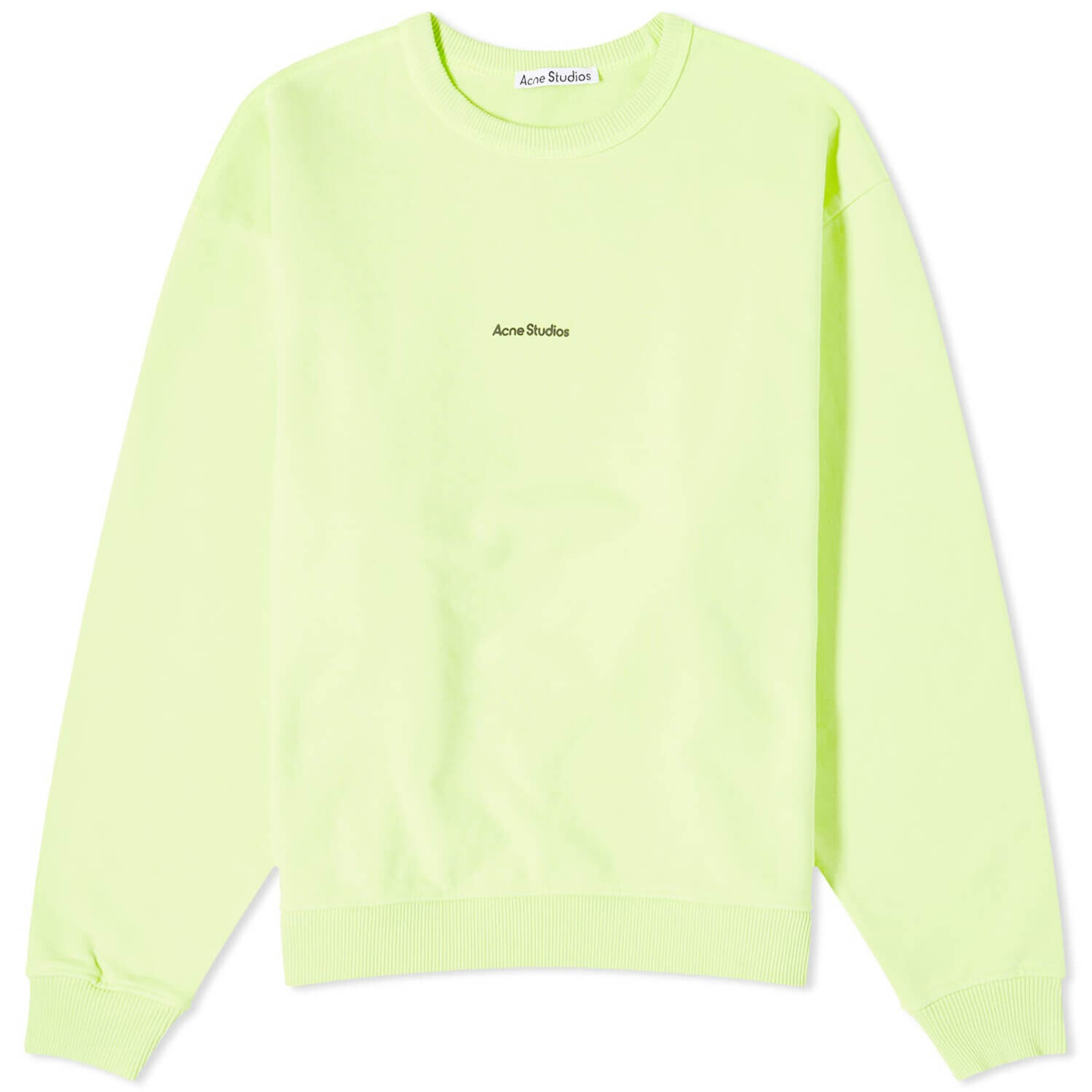 

Acne Studios Fierre Stamp Sweat, fluo green, Желтый