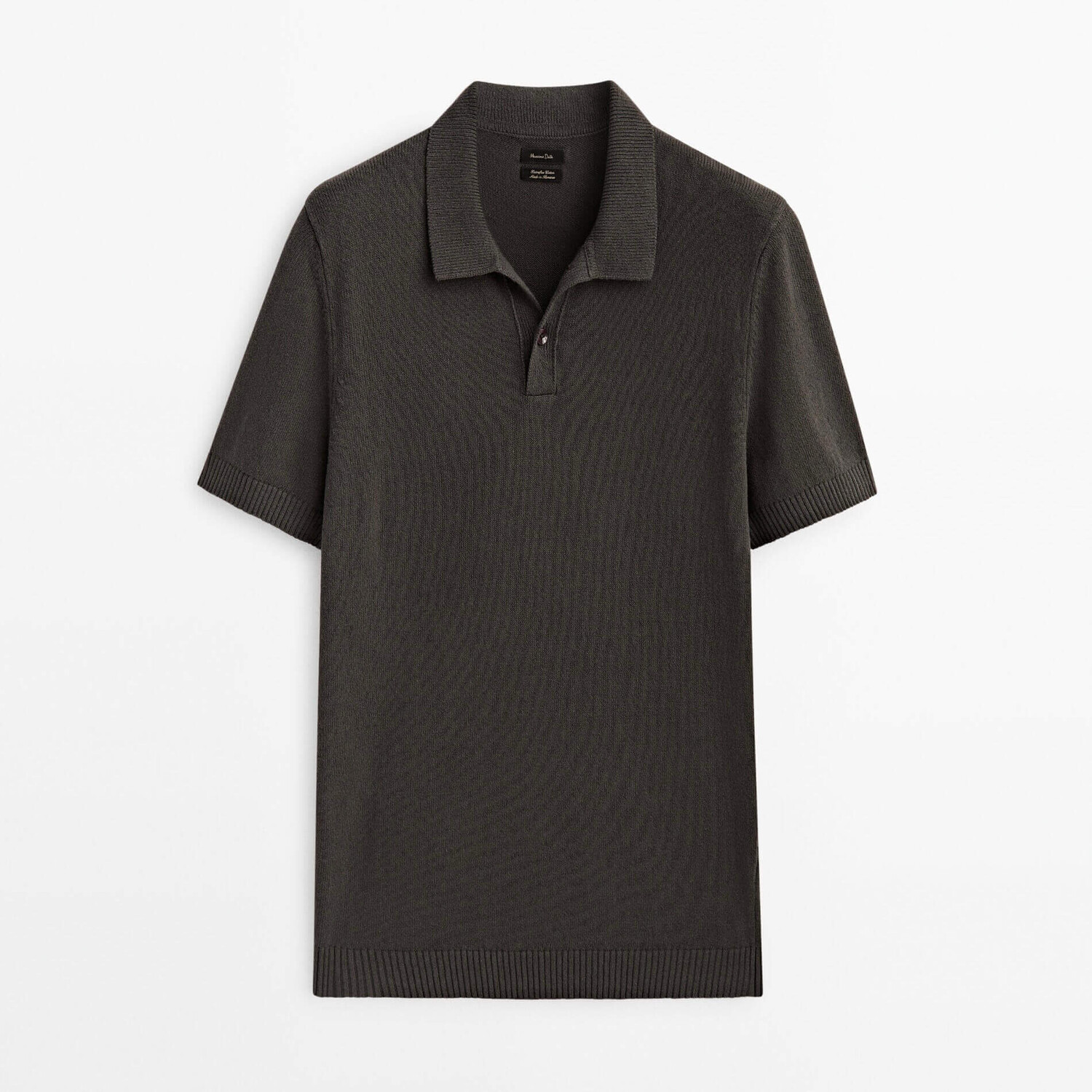 

Свитер-поло Massimo Dutti Short Sleeve Cotton, коричневый