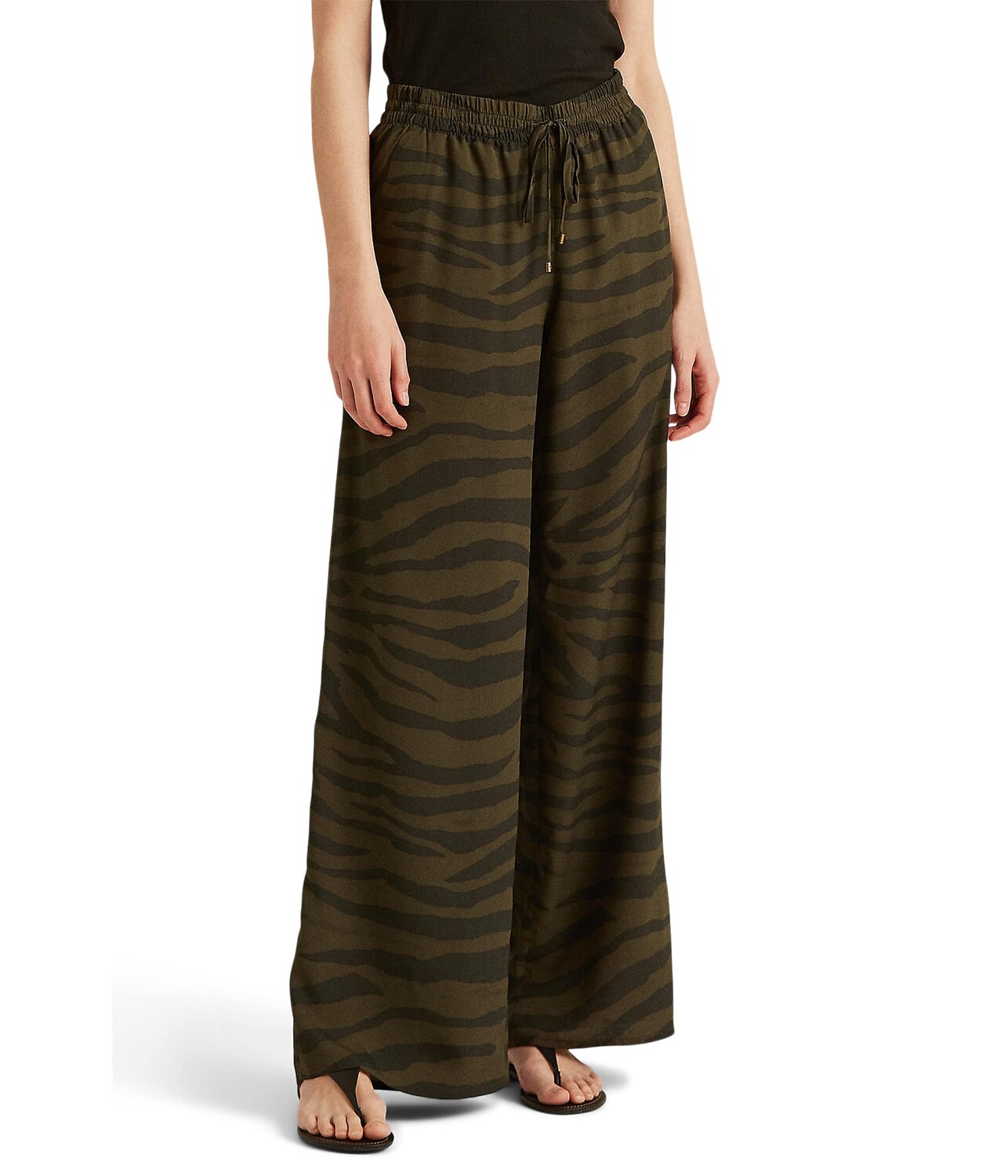 

Брюки LAUREN Ralph Lauren, Zebra-Print Crepe Wide-Leg Pants, Коричневый, Брюки LAUREN Ralph Lauren, Zebra-Print Crepe Wide-Leg Pants