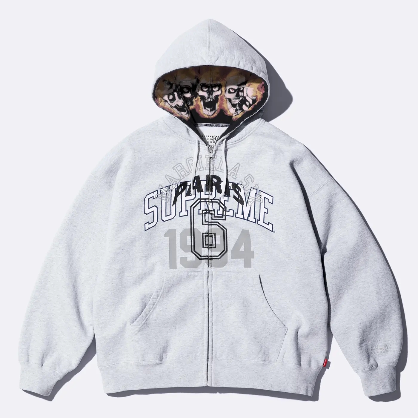 Толстовка Supreme x MM6 Maison Margiela Zip Up, светло-серый