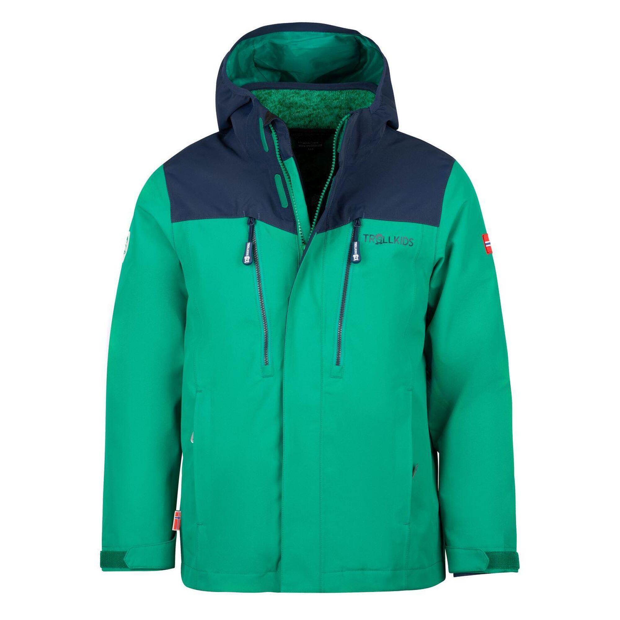 цена Куртка Trollkids Preikestolen, темно-зеленый/темно-синий