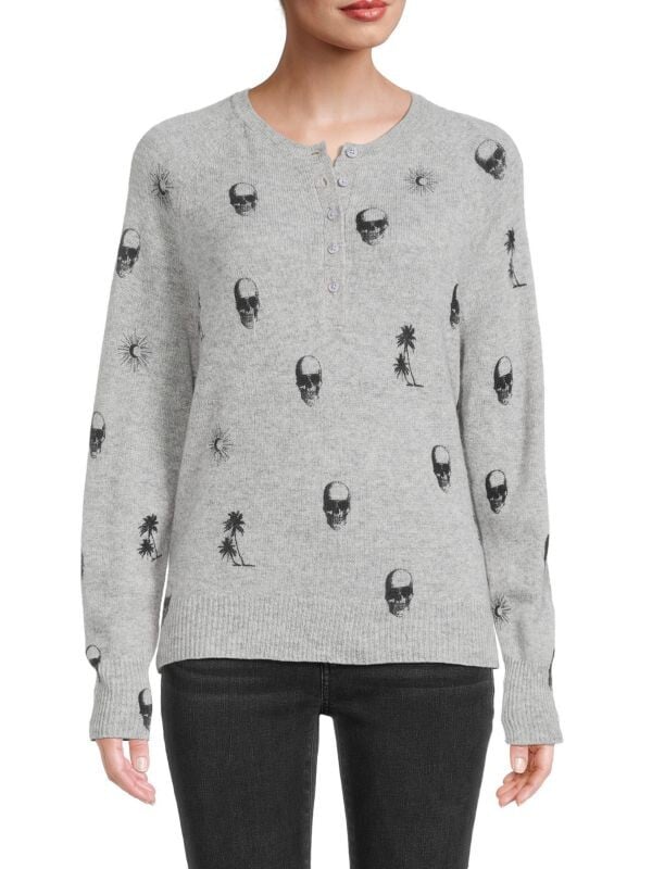 

Кашемировый Cвитер 360 Cashmere Sun Palm Henley, серый
