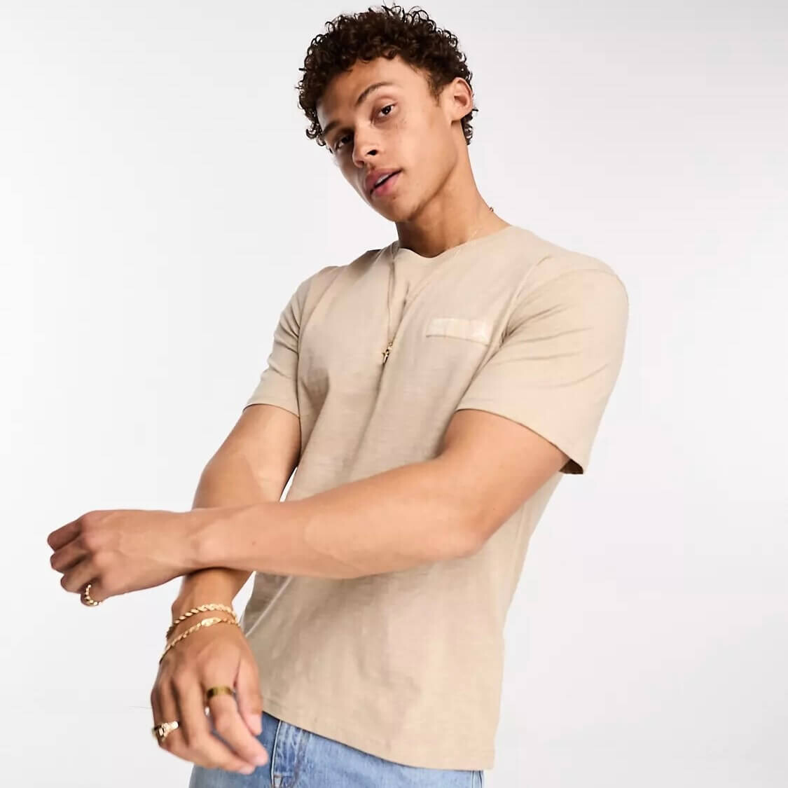 

Футболка Jack & Jones Core Oversized, бежевый