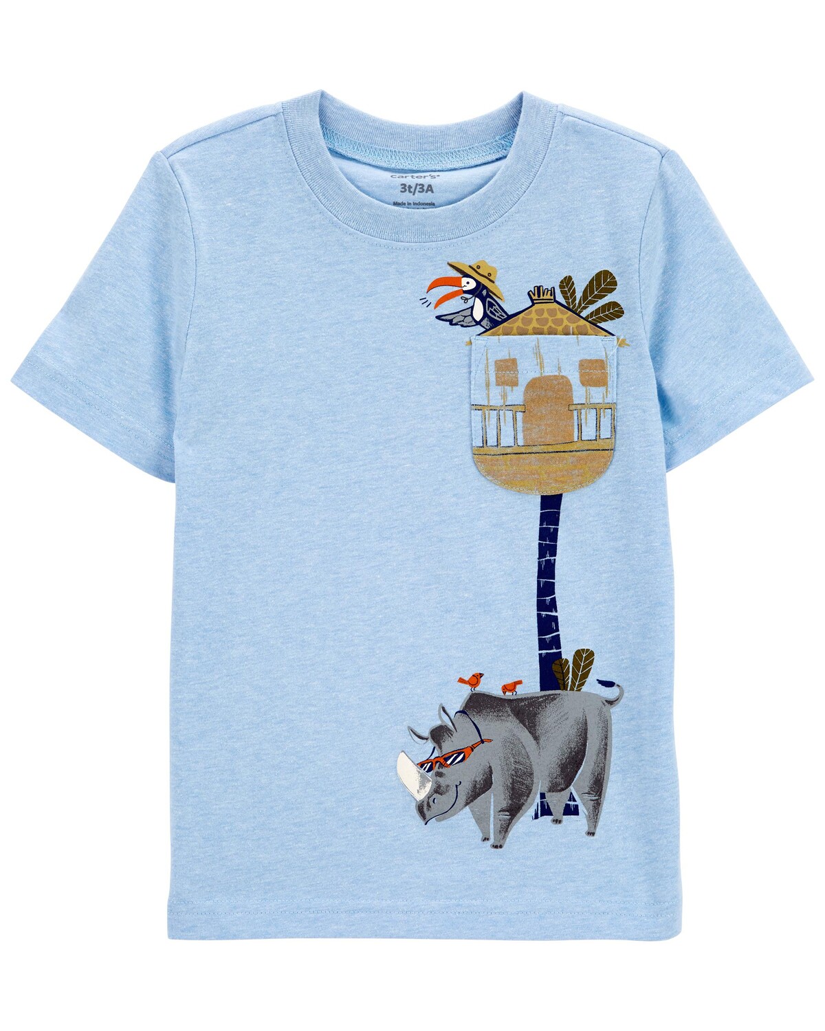 

Футболка Toddler Rhino & Toucan из джерси Carter's, синий