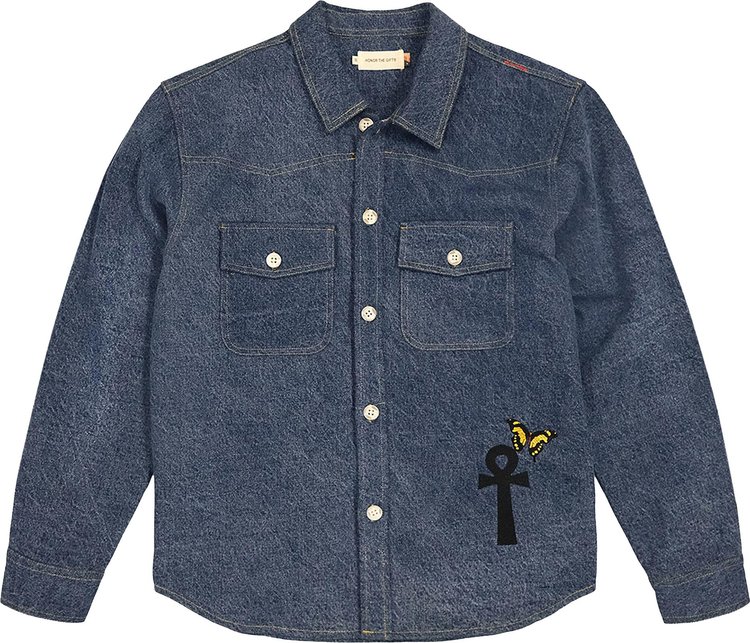 Куртка Honor The Gift Denim Varsity Jacket 'Blue', синий силиконовый чехол на honor x30i синий цвет для хонор икс 30и
