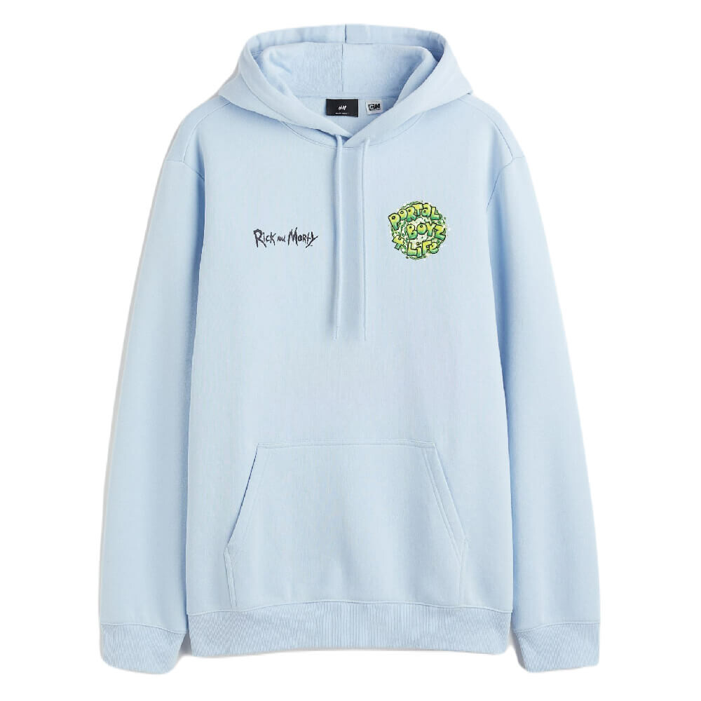 

Худи H&M Rick and Morty Regular Fit, светло-голубой