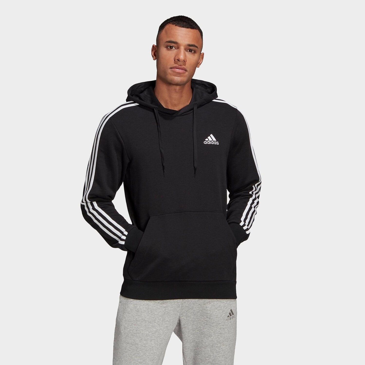 

Мужская худи с тремя полосками adidas Essentials, черный