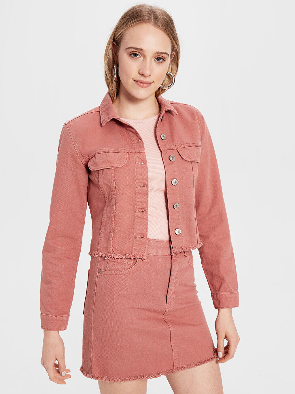 

Женская джинсовая куртка с длинным рукавом LCW Casual