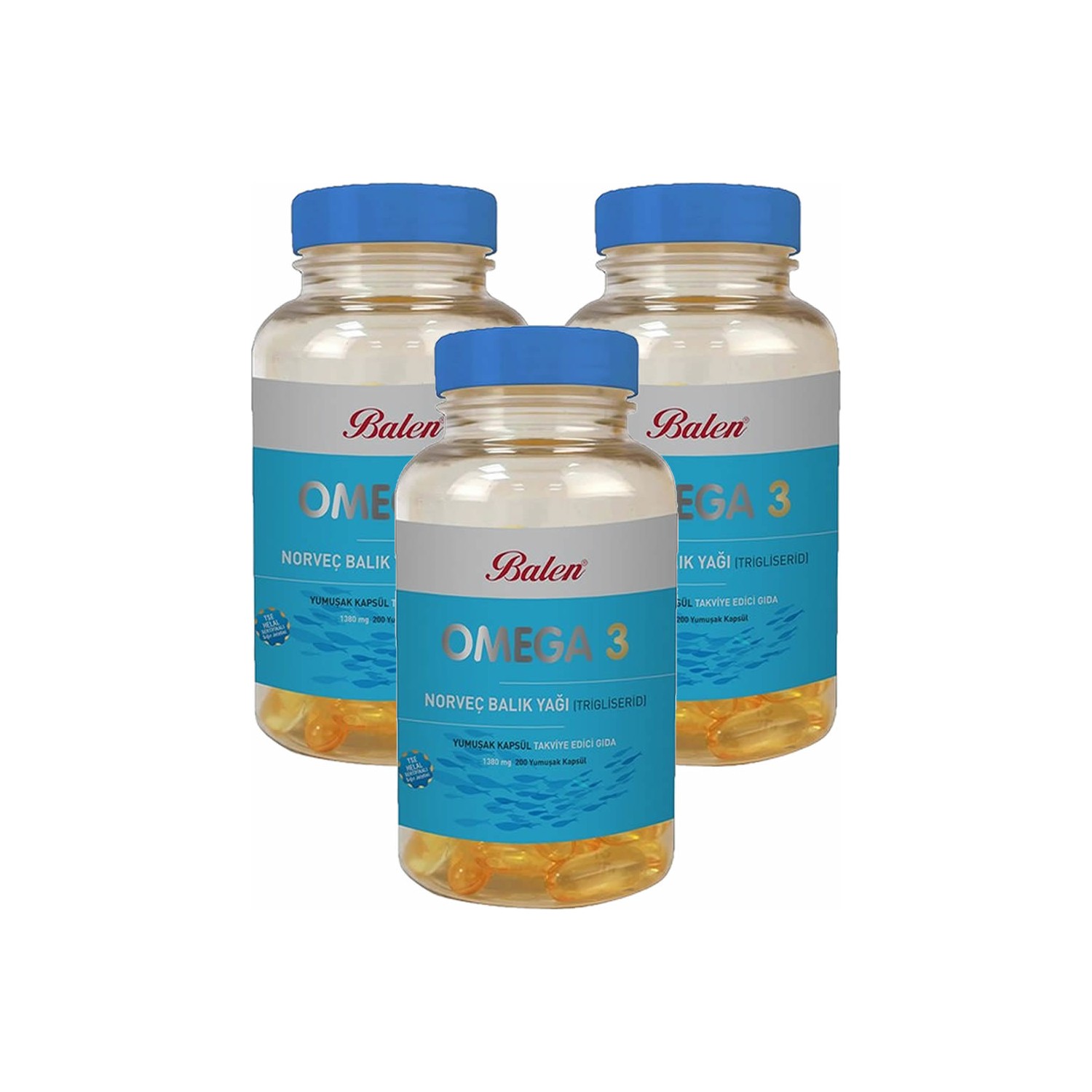 Норвежский рыбий жир Balen Omega-3 (триглицерид) 1380 мг, 3 упаковки по 200 капсул рыбий жир blackmores 1000 мг 200 капсул