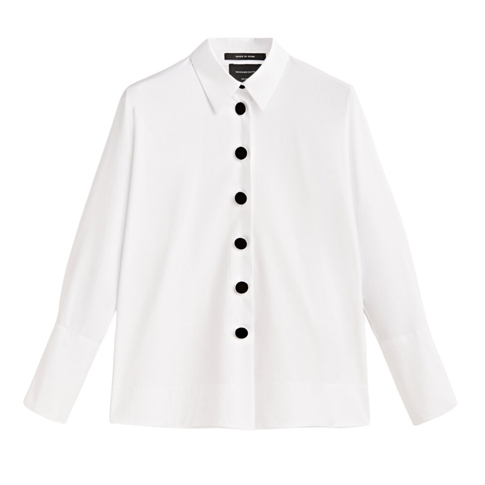 

Рубашка Massimo Dutti Studio Contrast Buttoned, белый