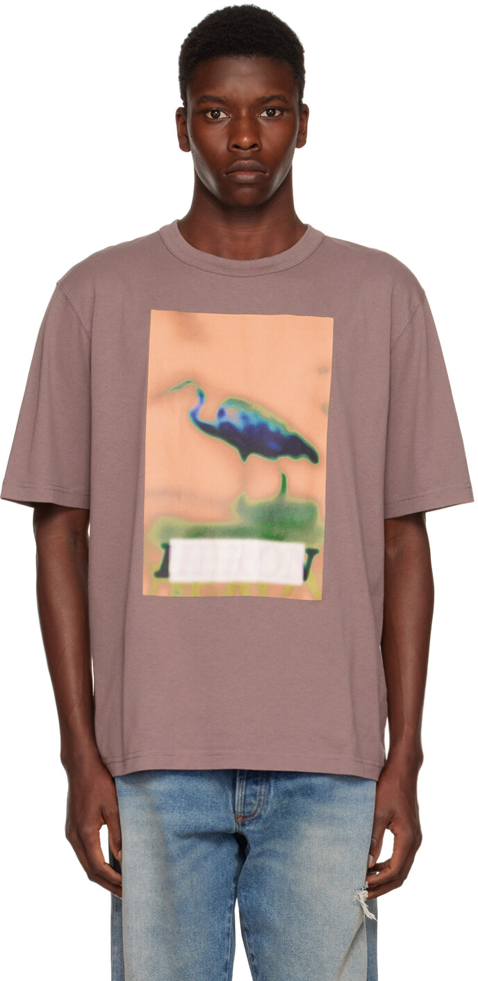 

Фиолетовая футболка Heron с цензурой Heron Preston, Фиолетовый