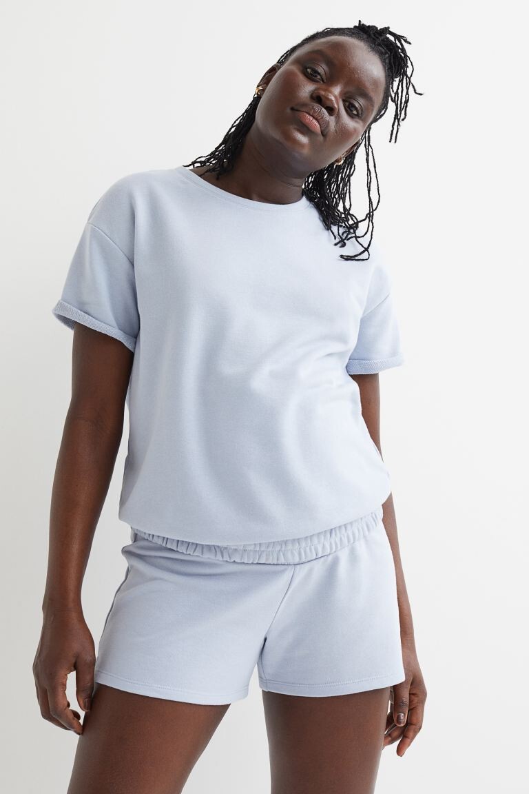 

MAMA Толстовка с короткими рукавами H&M, светло-синий