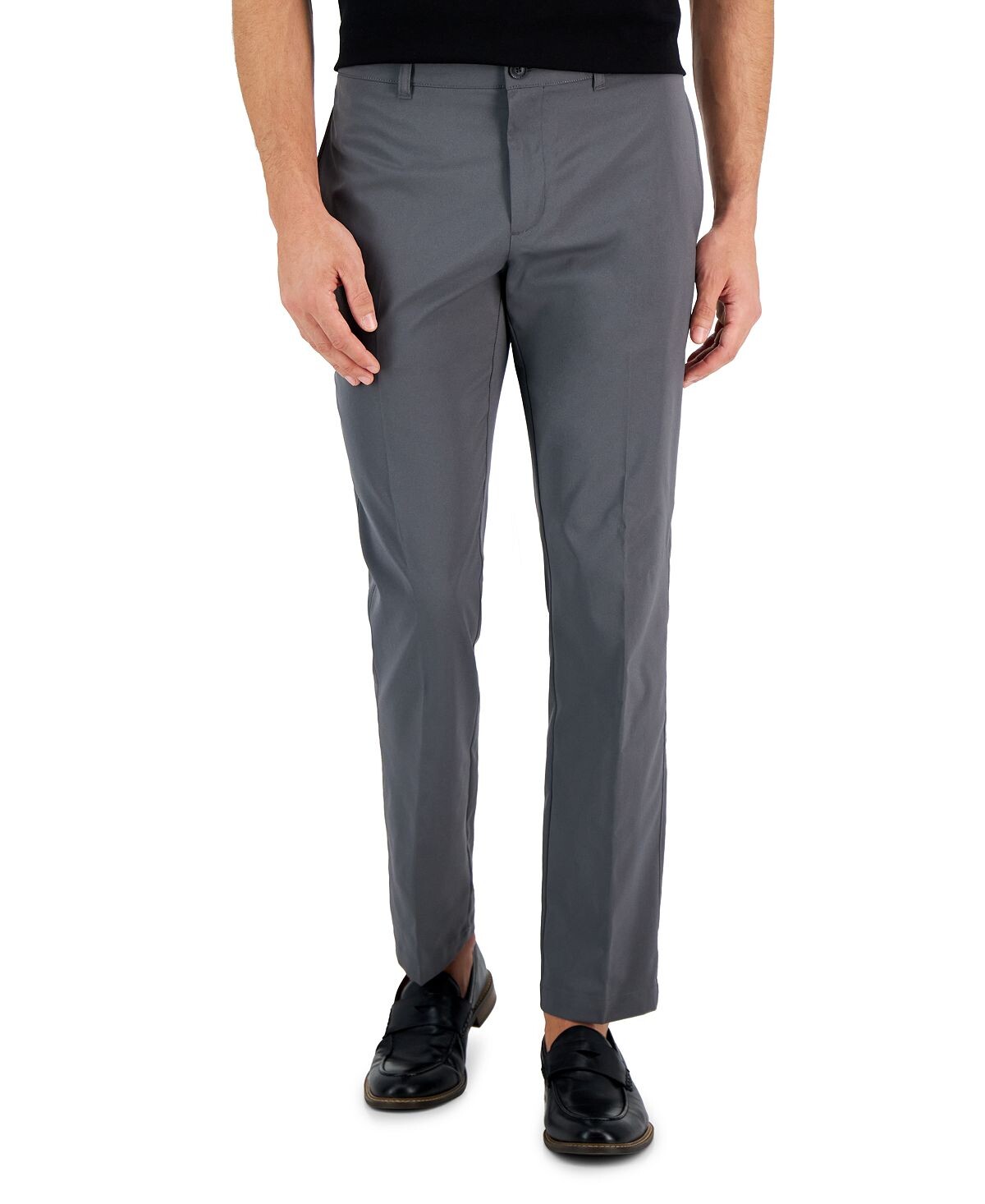 

Мужские однотонные эластичные брюки slim-fit Perry Ellis Portfolio, Серый