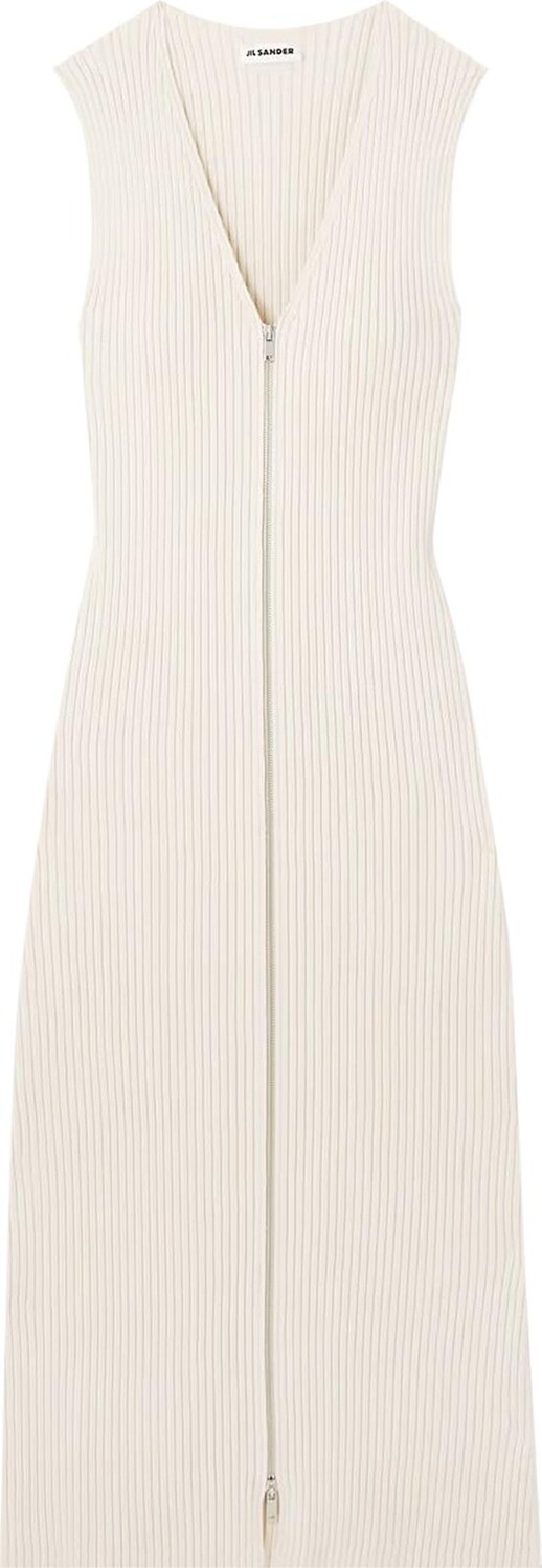 

Платье Jil Sander Rib V Neck Sleeveless Long Dress 'Natural', загар