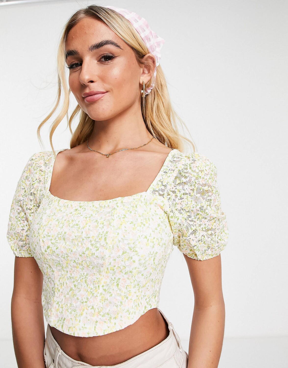 

Разноцветный корсет с кружевным принтом Miss Selfridge