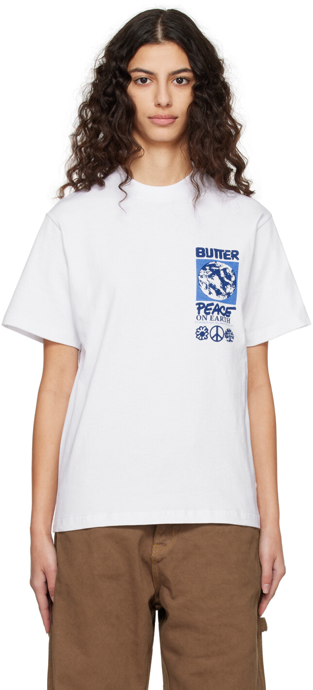 

Белая футболка \Мир на Земле\"" Butter Goods