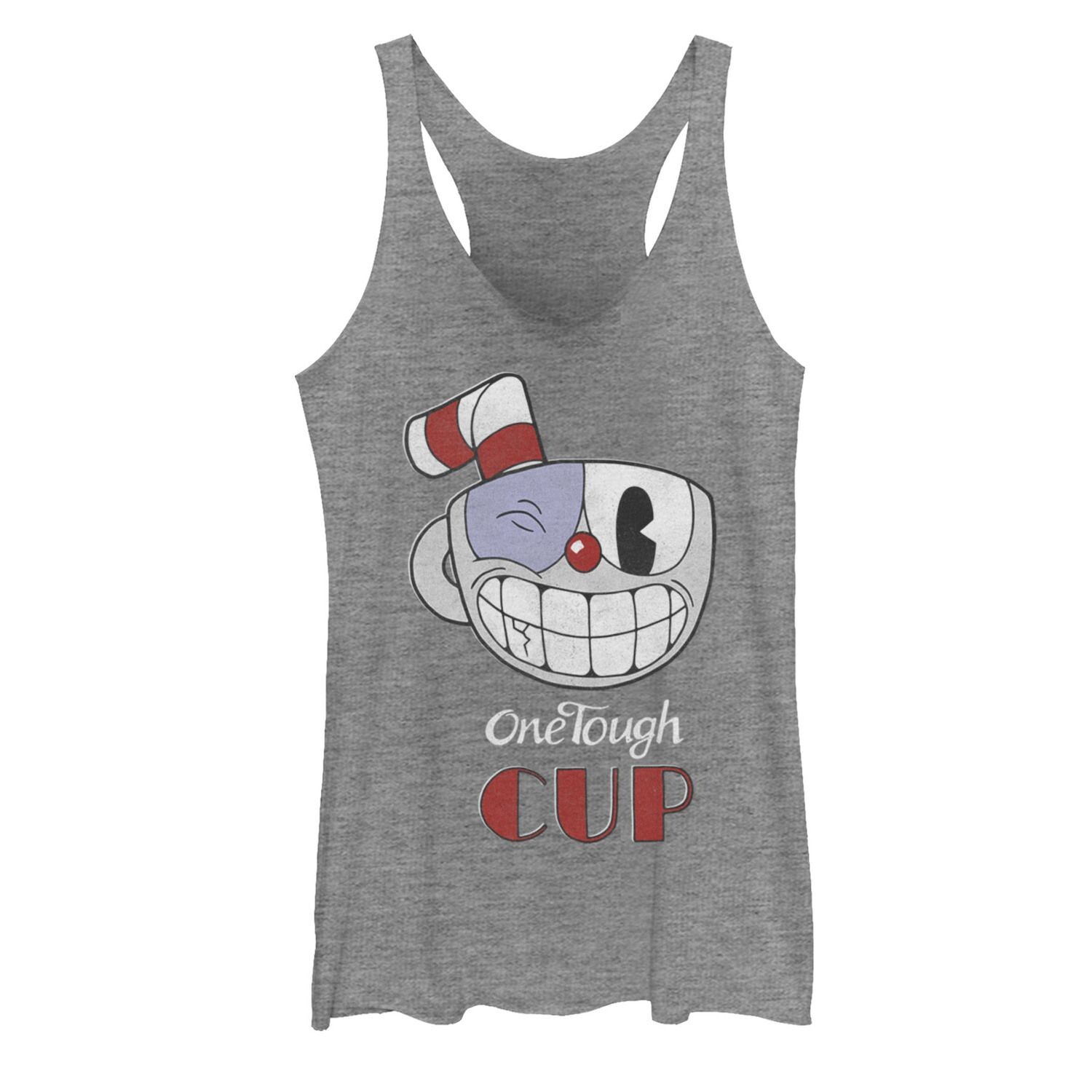 

Майка с рисунком Black Eye Wink для юниоров Cuphead "One Tough Cup" Licensed Character