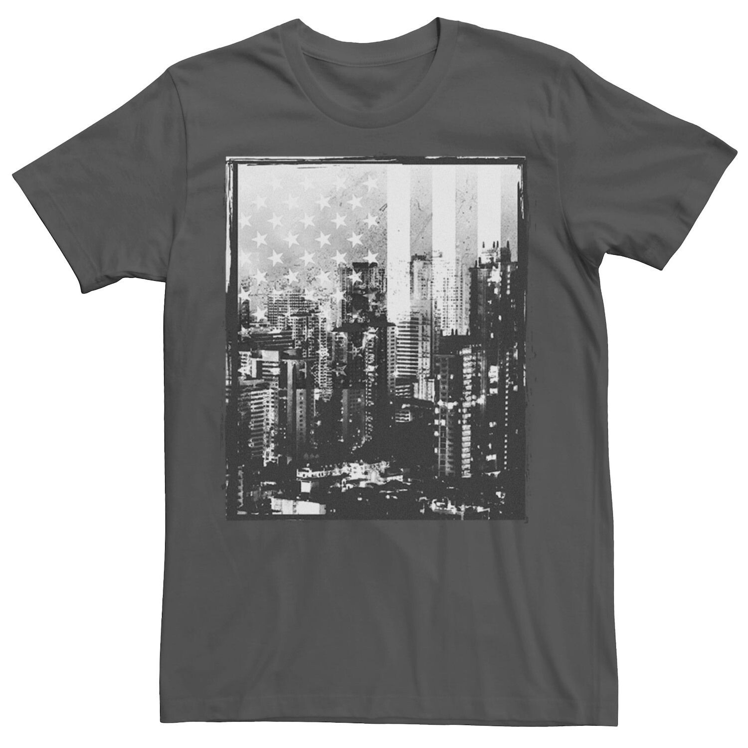 

Мужская кв. Футболка Skyline с американским флагом 9 в рамке Apt. 9