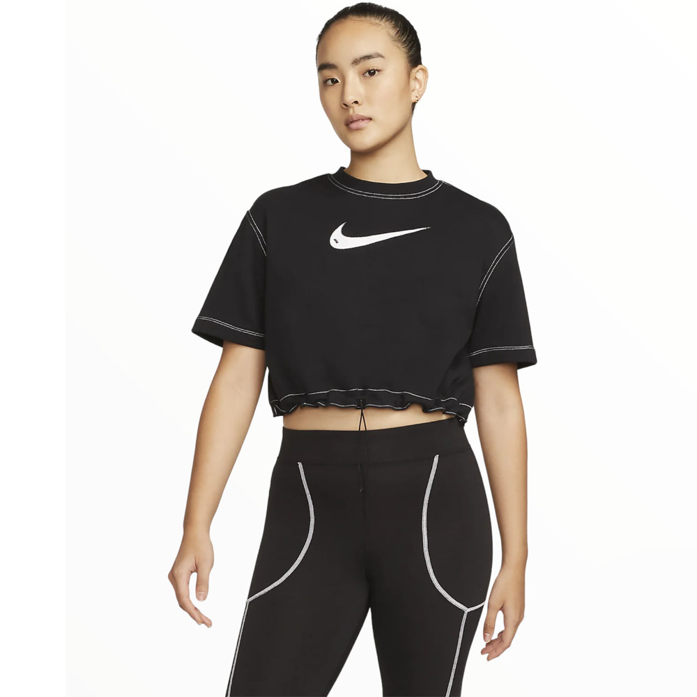 

Футболка Nike Sportswear Swoosh Short-Sleeve Crop, черный