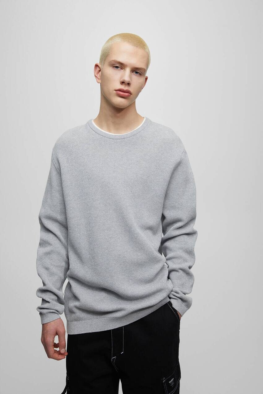 

Свитер с круглым вырезом и жилетом Pull&Bear, Серый
