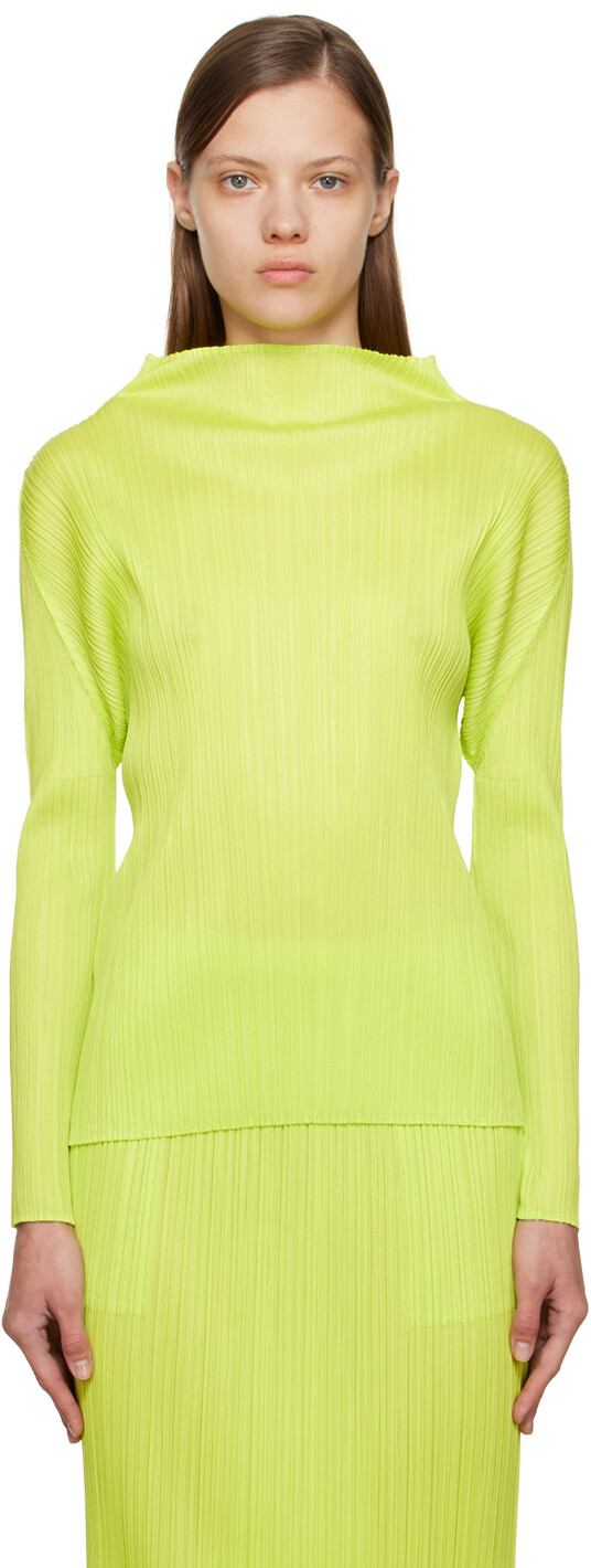 

Зеленый базовый свитер Pleats Please Issey Miyake