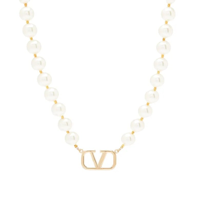 

Ожерелье Valentino Signature Pearly, золотой/белый