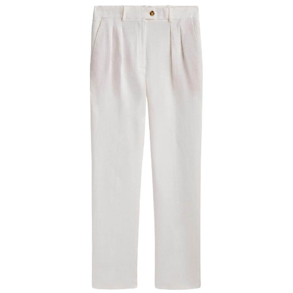

Брюки Massimo Dutti 100% Linen Double Darted Suit, белый