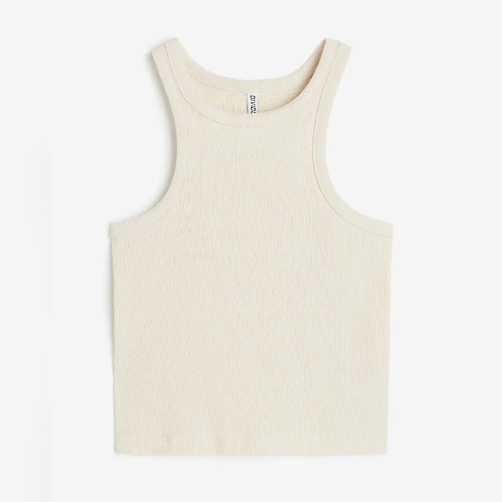 

Топ H&M Crop Tank, светло-бежевый