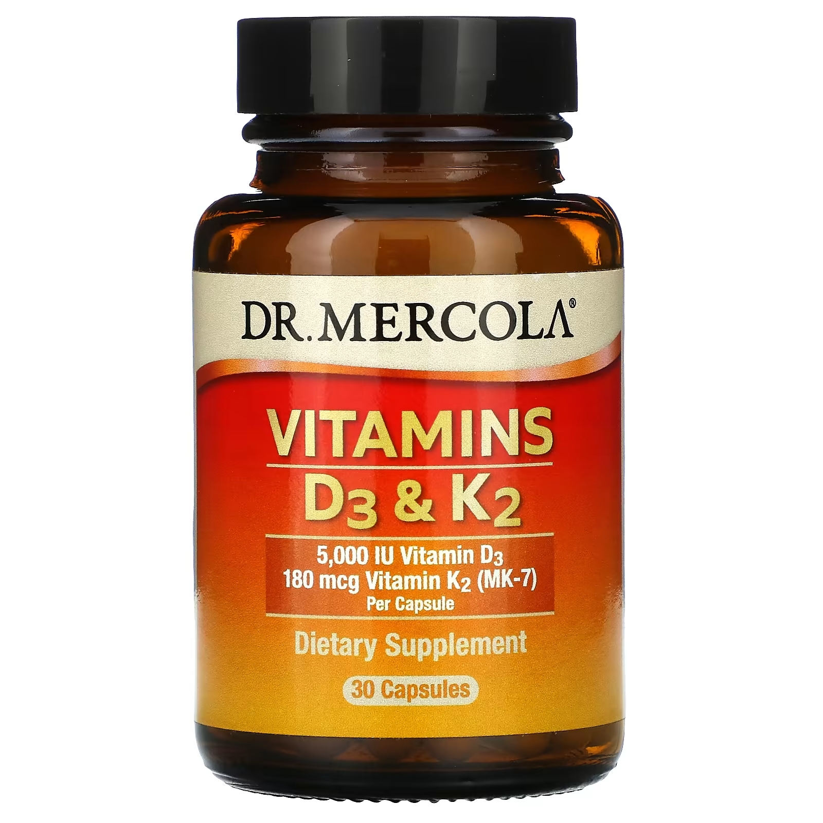 Витамины D3 и K2 Dr. Mercola, 30 капсул витамины d3 и k2 dr mercola 30 капсул