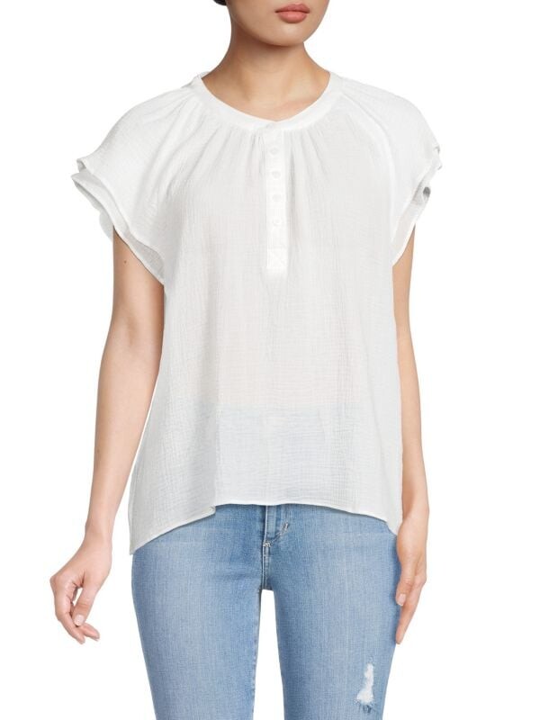 

Топ Calvin Klein с развевающимися рукавами, soft white