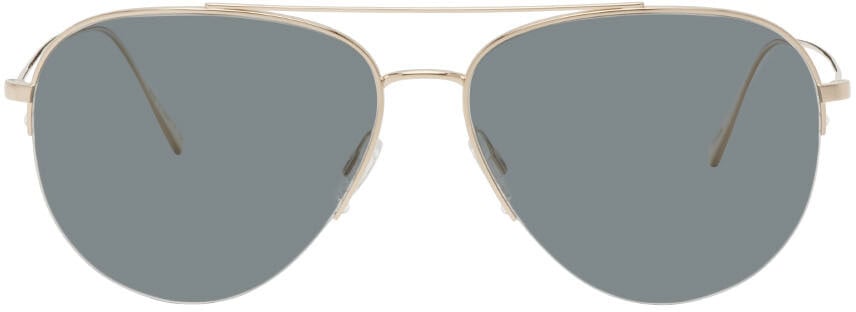 

Золотые солнцезащитные очки Cleamons Oliver Peoples