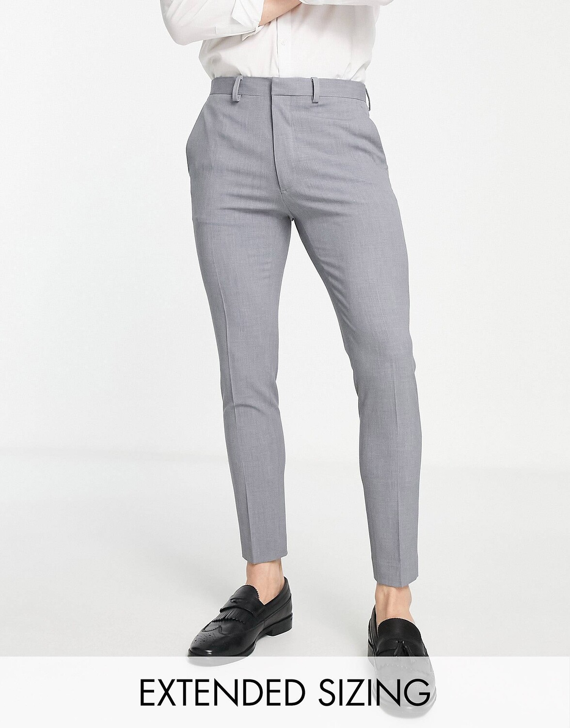 

Серые укороченные элегантные брюки суперскинни ASOS DESIGN, Серый