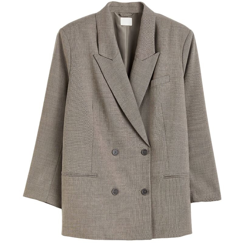 

Пиджак H&M+ Oversized, серо-коричневый