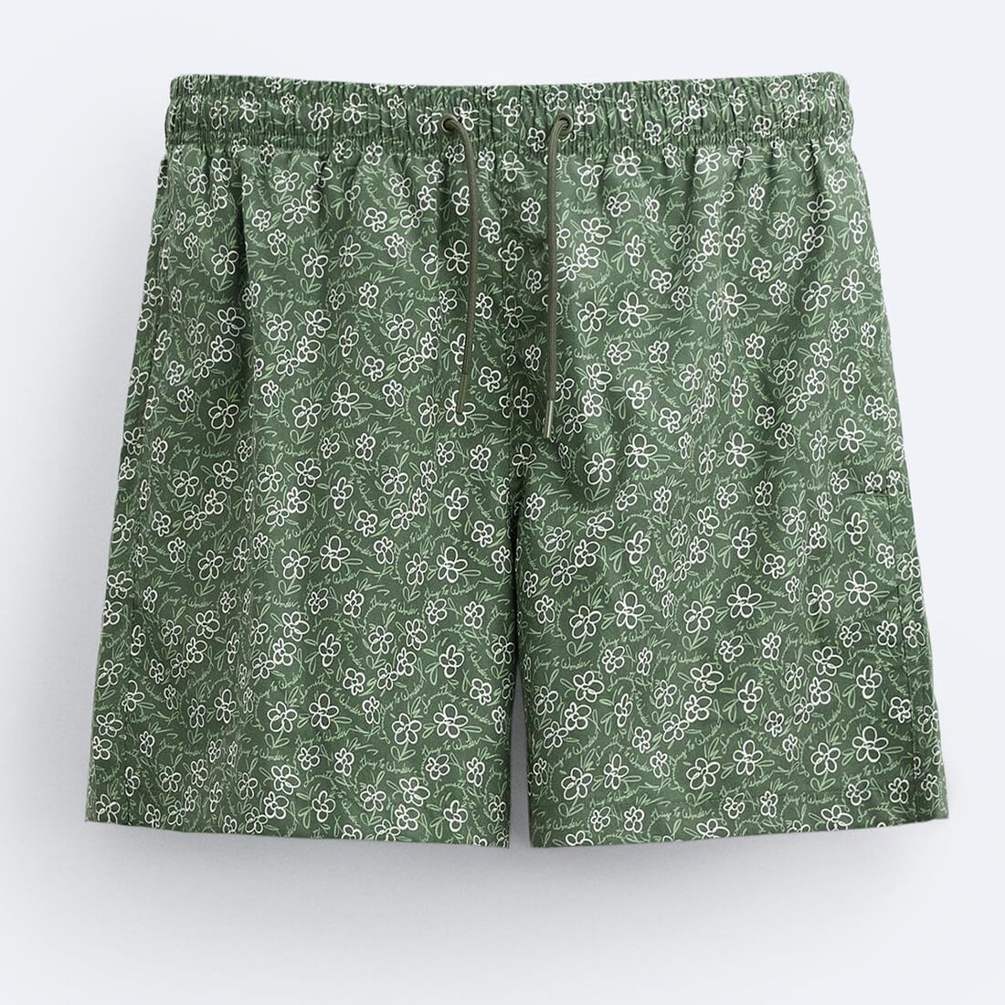 Плавки Zara Floral Print, темно-зеленый