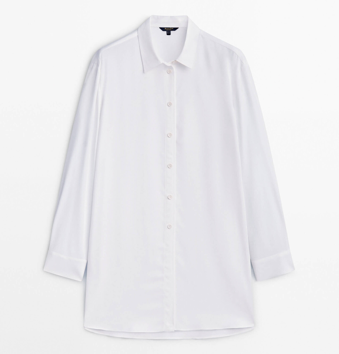 

Рубашка Massimo Dutti Flowing Lyocell Blend Oversize, белый