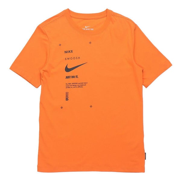 

Футболка Nike Sportswear Swoosh Club Printing Alphabet Sports Round Neck Short Sleeve Orange, Оранжевый