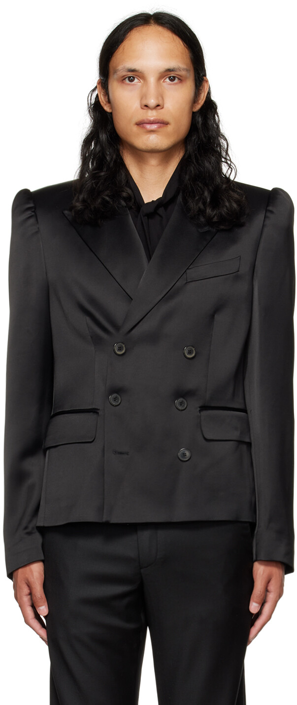

Черный двубортный пиджак Dries Van Noten