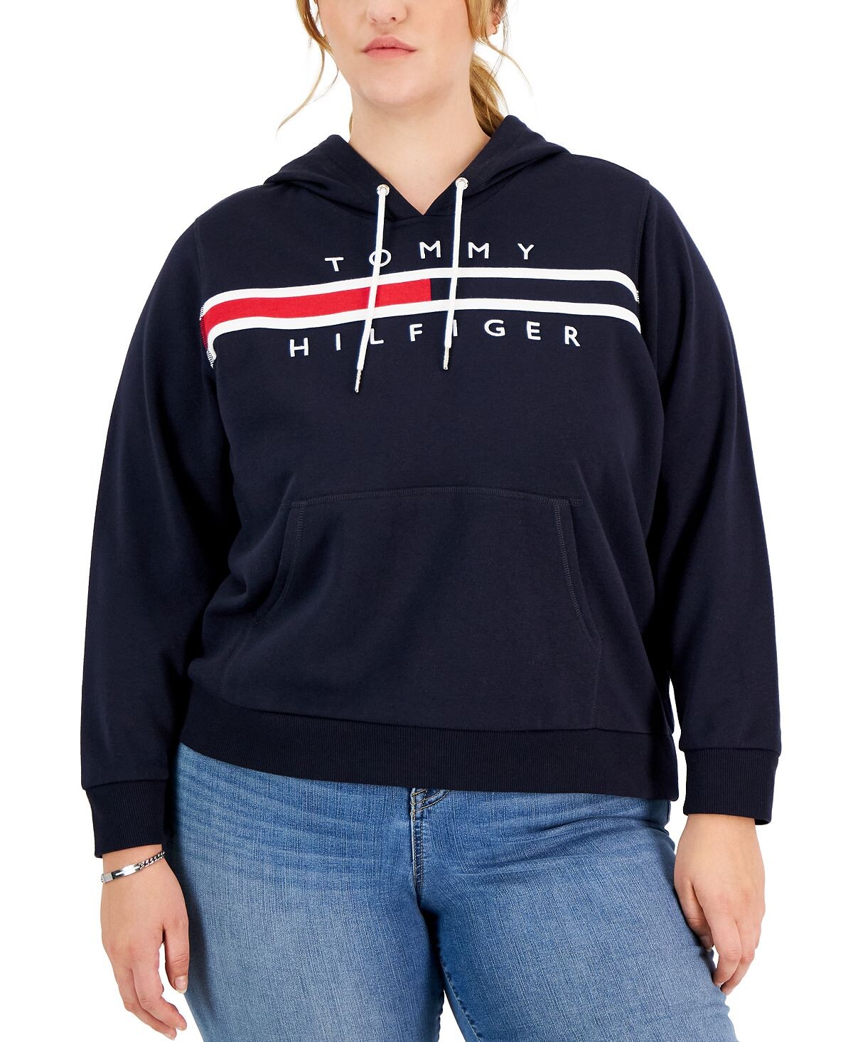 

Плюс размер толстовка с длинными рукавами и логотипом Tommy Hilfiger, мульти