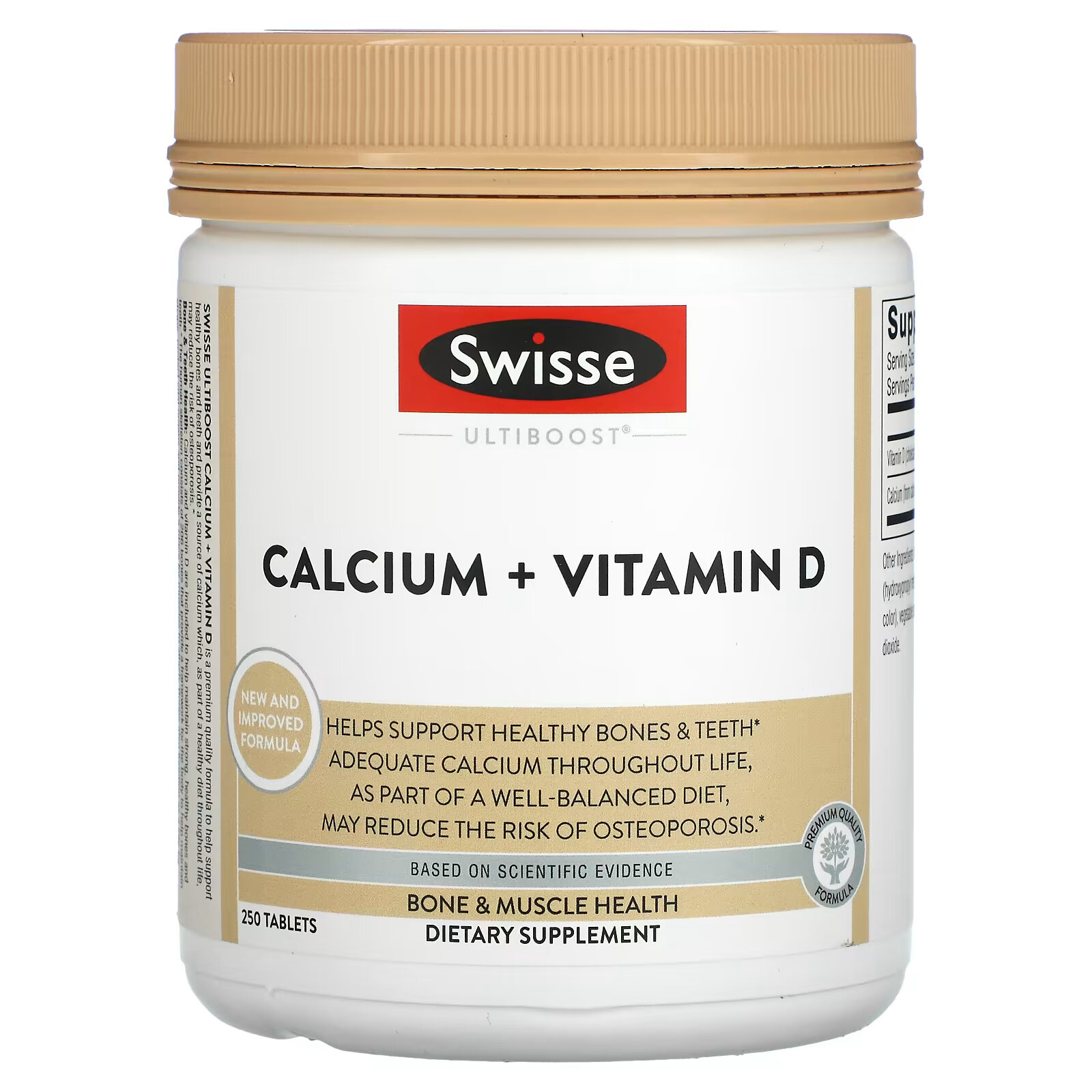 Swisse, Ultiboost, кальций + витамин D, 250 таблеток swisse ultiboost поддержка здоровья легких 90 таблеток
