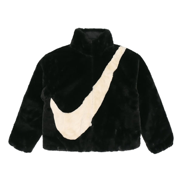 Куртка Nike Swoosh Warm Lamb's Jacket Autumn Asia Edition Black CU6559-010, черный leather jacket female slim jacket thin section spring and autumn jacket biker clothes large size standing collar leather jacket
