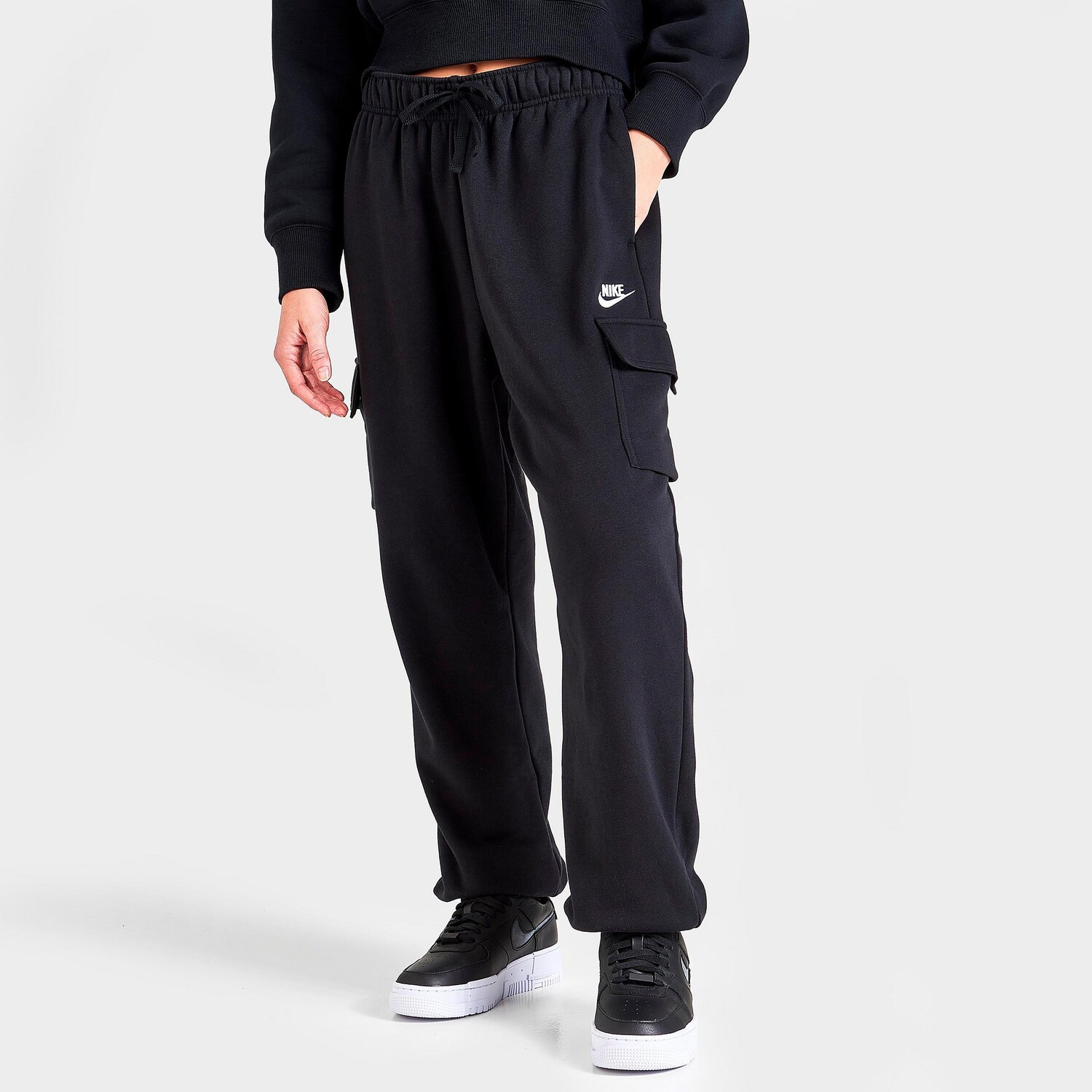 

Женские спортивные штаны свободного кроя со средней посадкой Nike Sportswear Club Fleece, черный