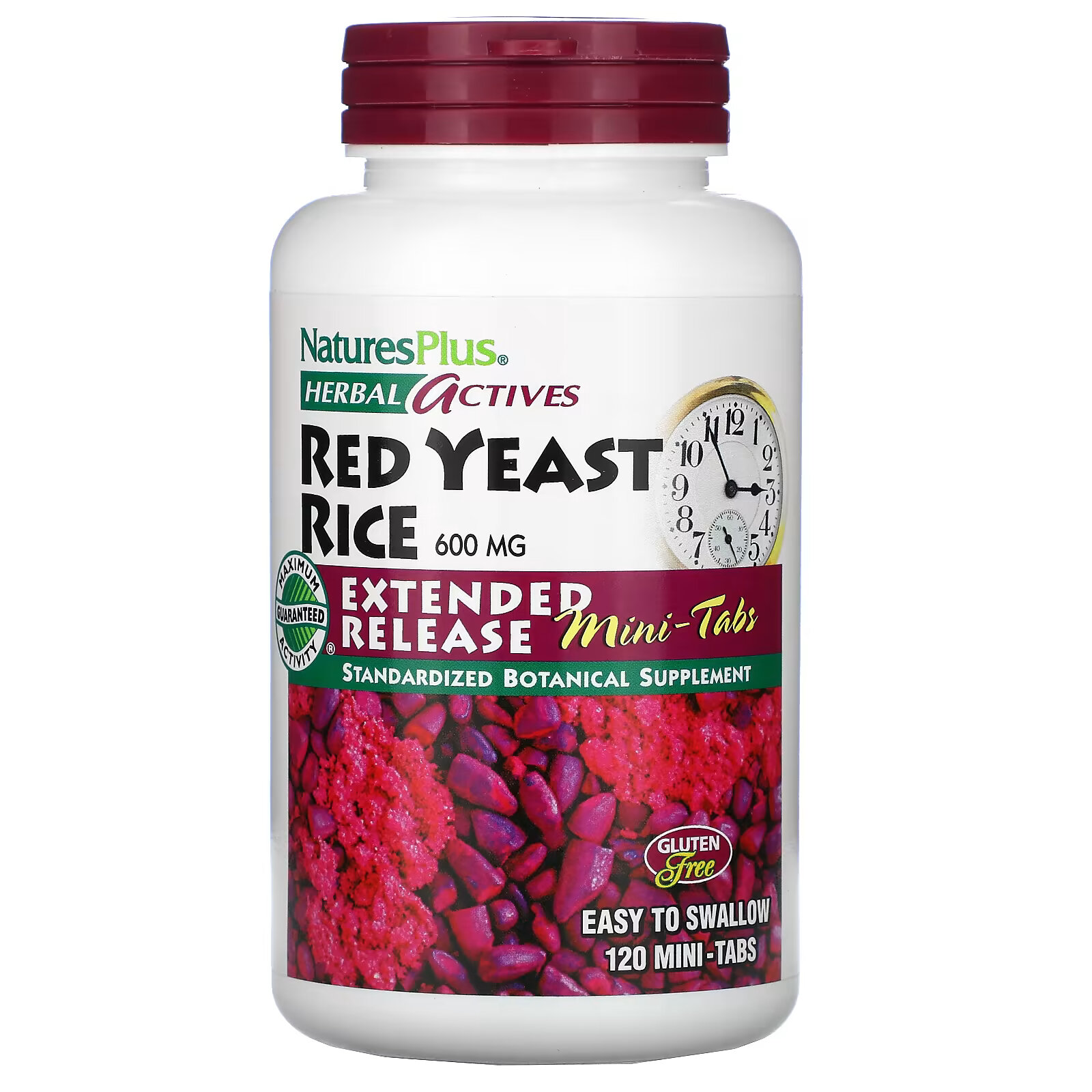 цена NaturesPlus, Herbal Actives, красный ферментированный рис, 300 мг, 120 мини-таблеток