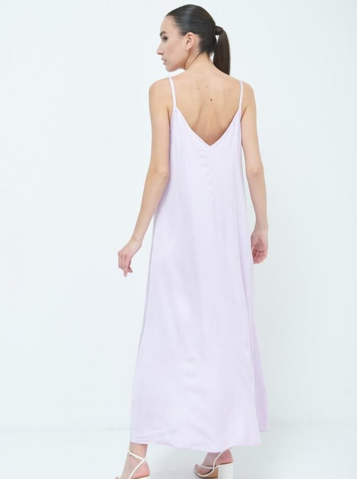

Длинное платье без рукавов с v-образным вырезом, сиреневый