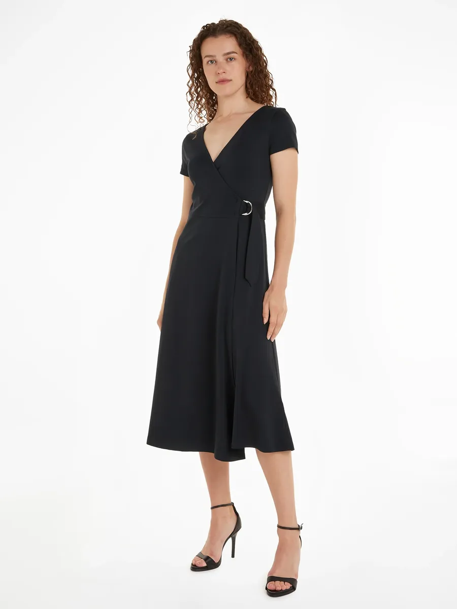 

Платье с запахом Tommy Hilfiger "UTILITY WRAP MIDI DRS SS", с регулируемым поясом, черный