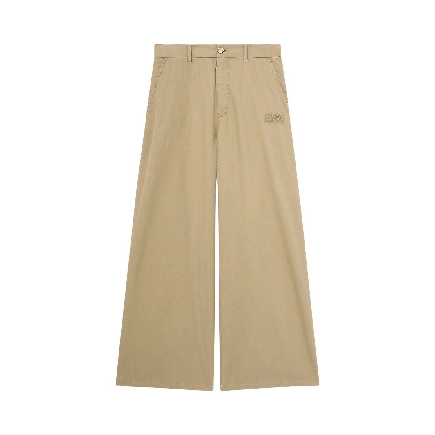 

Хлопковые широкие брюки MM6 Maison Margiela, цвет Бежевый