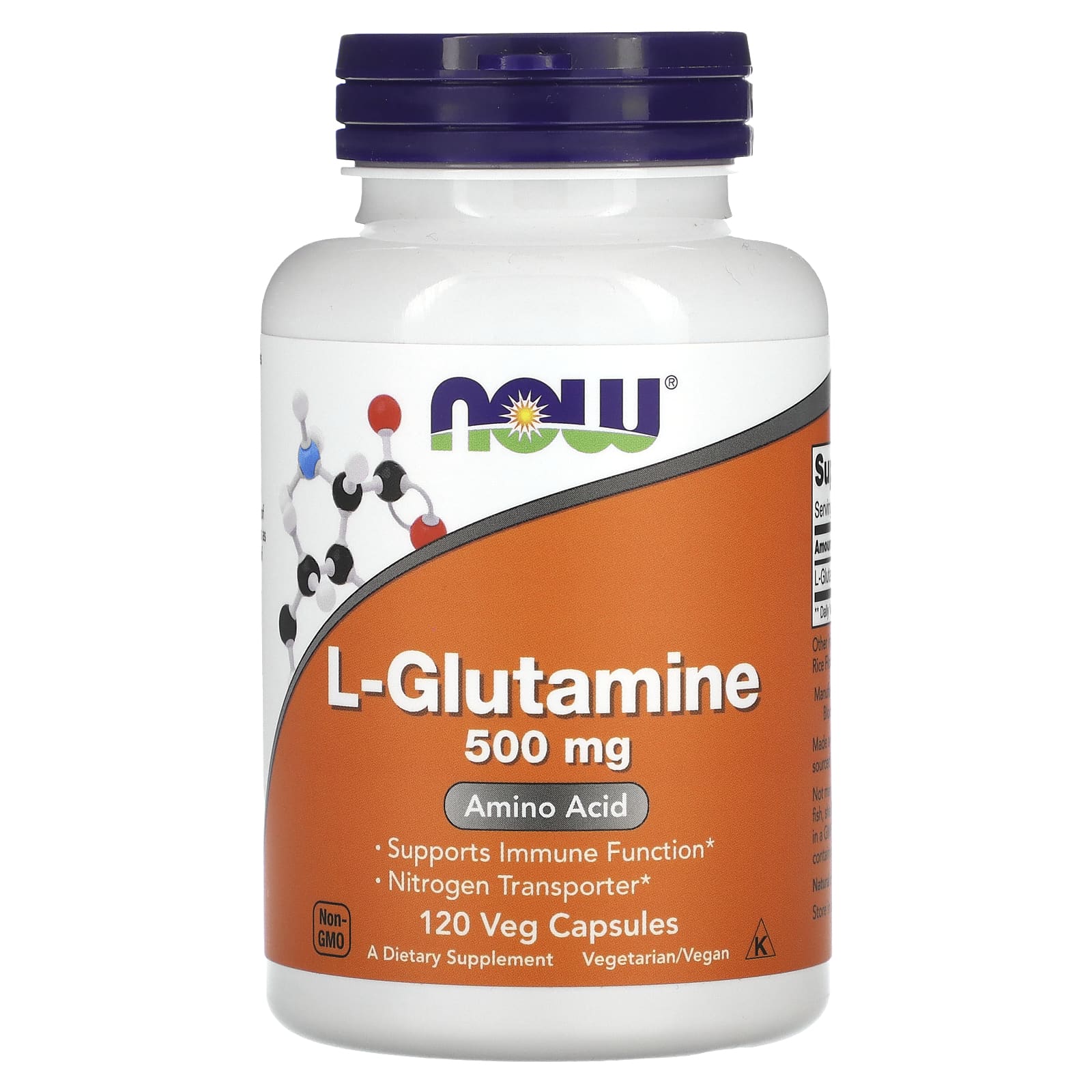 Now Foods L-глутамин 500 мг 120 растительных капсул