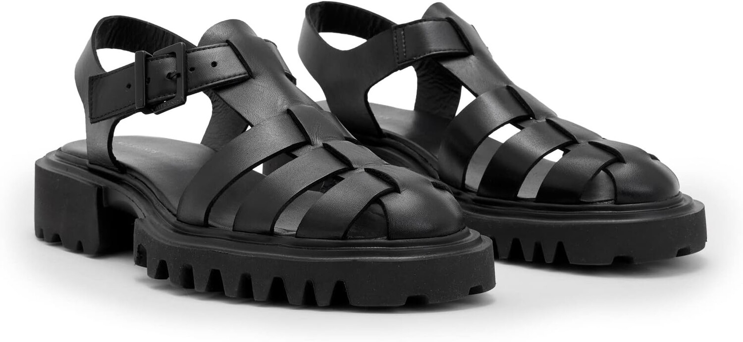 

Сандалии на плоской подошве Nessie Sandals AllSaints, черный