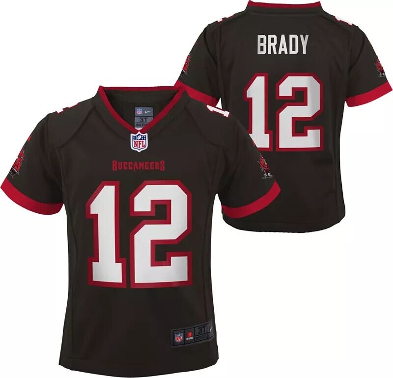

Nike Toddler Tampa Bay Buccaneers Tom Brady #12 Оловянная игровая майка