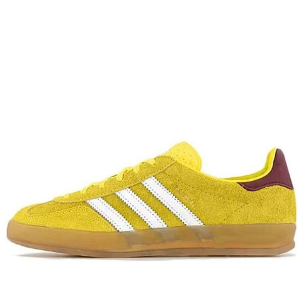 WMNS Adidas Originals Gazelle Indoor Shoes Bright Yellow Burgundy CDEK.Shopping