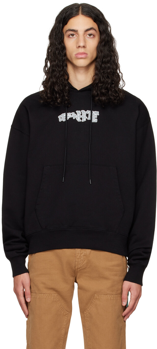 

Черная толстовка с капюшоном Carlos Type Over Off-White, Черный